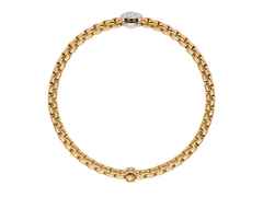 Fope Eka Tiny Armband Gelbgold schmal rund Pavé – Armschmuck Armband aus 750 Gelbgold. – Ansicht 2