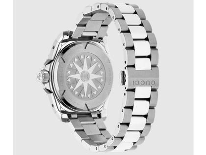 Gucci Dive Automatik Edelstahl 40mm blaues Zifferblatt Metallband YA136362 – Herrenuhren Uhr ohne Datum aus Edelstahl und Keramik. Das Gehäuse ist rund und silber. Das Edelstahlarmband ist silber. Das Zifferblatt ist ein Index in blau. – Ansicht 2