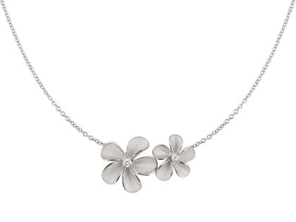 Cammilli Firenze Cherry Bloom Collier White Ice mit Brillanten 0,050ct – Halsschmuck Collier aus 750 Weißgold.