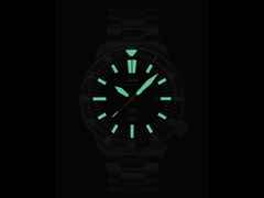Sinn Spezialuhren UX S (EZM 2B) Quarz U-Boot-Stahl 44mm schwarzes Zifferblatt Metallband – Herrenuhren Uhr mit Datum aus Edelstahl und PVD beschichtet. Das Gehäuse ist rund und schwarz. Das Edelstahlarmband ist schwarz. Das Zifferblatt ist ein Index in schwarz. – Ansicht 2