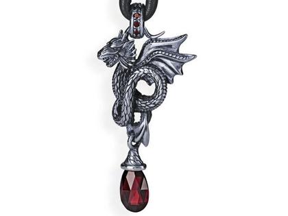 Drachenfels Design Drachenblut großer Drachenanhänger – Anhänger Anhänger mit Besatz aus 925 Silber, 333 Weißgold und und .