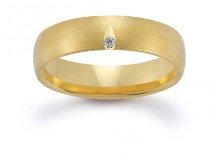Gerstner Trauring Nr. 20 mit Diamant – Ringe Trauring mit Besatz aus 585 Gelbgold.
