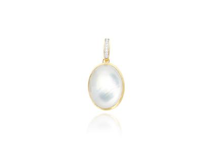 Nanis Nanis Boules DolceVita Large Anhänger Gelbgold mit Perlmutt und Brillanten – Anhänger Anhänger mit Besatz aus 750 Gelbgold.