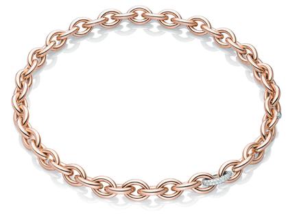 IsabelleFa Navette Collier 12 Rotgold Brillanten – Halsschmuck Collier aus 750 Rotgold.