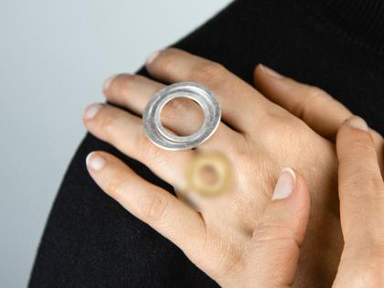 Jutta Ulland Fächerzauber Ring Silber – Ringe Ring aus 925 Silber und und vergoldet.