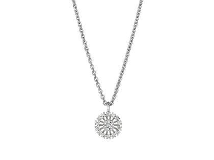 Jörg Heinz Swing Boho Kette mit Anhänger XS Weißgold 42cm mit Brillanten 0,160ct – Halsschmuck Kette mit Anhänger aus 750 Weißgold.