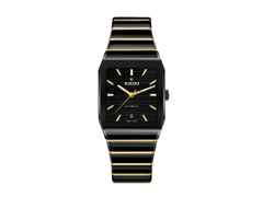 Rado Anatom Automatik Keramik 32,5mm schwarzes Zifferblatt schwarzes Keramikband – Damenuhren Uhr mit Datum aus Edelstahl, Keramik und PVD beschichtet. Das Gehäuse ist rechteckig und schwarz. Das Keramikarmband ist schwarz. Das Zifferblatt ist ein Index in schwarz.