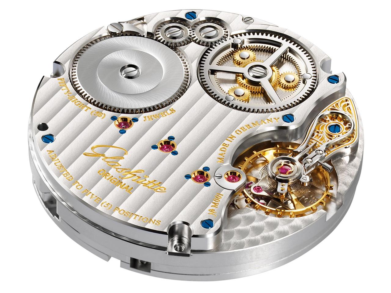 Glashütte Original Senator Chronometer Handaufzug Rotgold 42mm silberfarbenes Zifferblatt braunes Lederband – Herrenuhren Uhr mit Datum aus 750 Rotgold. Das Gehäuse ist rund und roségold. Das Lederarmband Kroko / Alligator ist braun. Das Zifferblatt ist römisch Index und silber. – Ansicht 4