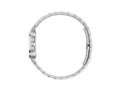 Gucci G-Flat Quarz Edelstahl 30mm silbernes Zifferblatt Metallband YA166504 – Damenuhren Uhr mit Datum aus Edelstahl. Das Gehäuse ist rechteckig und silber. Das Edelstahlarmband ist silber. Das Zifferblatt ist römisch Index und silber. – Ansicht 3