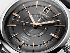 Longines Conquest Heritage Central Power Reserve Automatik Edelstahl 38mm anthrazitfarbenes Zifferblatt schwarzes Lederband – Herrenuhren Uhr mit Datum aus Edelstahl und Leder. Das Gehäuse ist rund und silber. Das Lederarmband Kroko / Alligator ist schwarz. Das Zifferblatt ist ein Index in anthrazit. – Ansicht 4