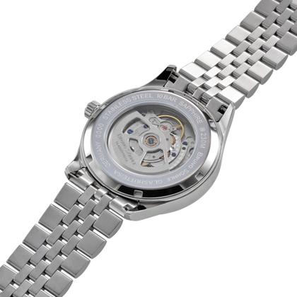 Bruno Söhnle Glashütte Turin Automatik Edelstahl 39,5mm hellgrünes Zifferblatt Metallband – Herrenuhren Uhr mit Datum aus Edelstahl. Das Gehäuse ist rund und silber. Das Edelstahlarmband ist silber. Das Zifferblatt ist ein Index in grün. – Ansicht 3