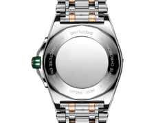 Breitling Super Chronomat Automatic 38 Edelstahl grünes Zifferblatt zweifarbiges Metallband – Damenuhren Uhr mit Datum aus 750 Rotgold, Edelstahl und Keramik. Das Gehäuse ist rund und silber. Das Edelstahlarmband mit Gold ist silber. Das Zifferblatt ist ein Index in grün. – Ansicht 4