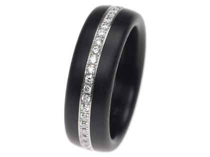 Pom Delrin Damenring – Ringe Ring mit Besatz aus 750 Weißgold.