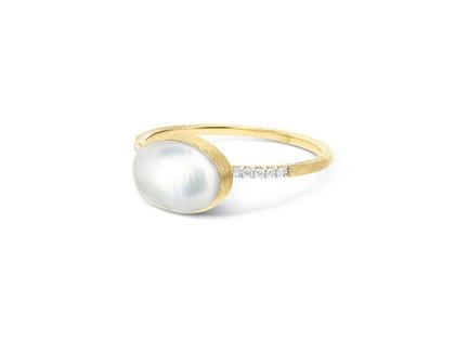 Nanis Nanis Boules DolceVita Small Ring Gelbgold mit Perlmutt und Brillanten – Ringe Ring mit Besatz aus 750 Gelbgold.