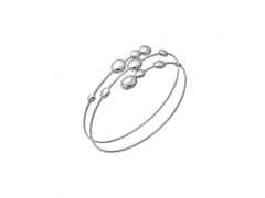 Chimento Armillas Acqua Armspange Weißgold 3-reihig 18cm flexibel – Armschmuck Armspange in silber und aus 750 Weißgold.