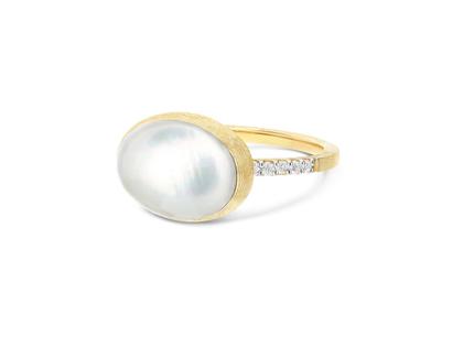 Nanis Nanis Boules DolceVita Medium Ring Gelbgold mit Perlmutt und Brillanten – Ringe Ring mit Besatz aus 750 Gelbgold.