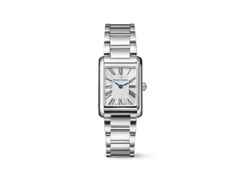 Maurice Lacroix Fiaba Square Quarz Edelstahl 24x34mm silbernes Zifferblatt Metallband – Damenuhren Uhr ohne Datum aus Edelstahl. Das Gehäuse ist rechteckig und silber. Das Edelstahlarmband ist silber. Das Zifferblatt ist römisch und silber.