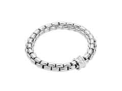 Fope Eka Flex'It  Armband breit Weißgold 1 Ronde mit Brillant 0,02ct M flexibel – Armschmuck Armband aus 750 Weißgold.