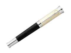 Montblanc Writers Edition                   2023: Robert Louis Stevenson Limited Edition Rollerball – Schreibgeräte Rollerball in schwarz und aus 750 Gelbgold, Edelharz, Metall, platiniert und rhodiniert. – Ansicht 2