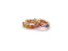 Capolavoro Rainbow Creolen Roségold Saphir bunt – Ohrschmuck Creolen aus 750 Rotgold. – Ansicht 5