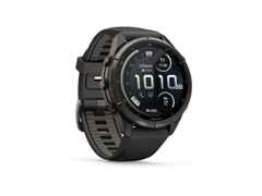 Garmin Fenix 9 Pro inReach Titan 43mm digitales Display schwarzes Silikonband – Herrenuhren Uhr Multifunktion aus Kautschuk und Titan. Das Gehäuse ist rund und schwarz. Das Kautschuk / Kunststoff / Silikon Armband ist schwarz. Das Zifferblatt ist digital und schwarz. – Ansicht 5