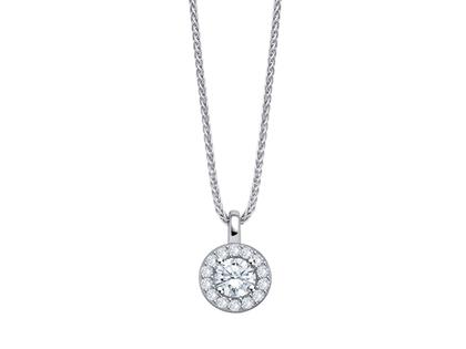 Giloy-Bellaluce Bella Luce Piccolina Collier 0,50ct – Halsschmuck Kette mit Anhänger aus 585 Weißgold.