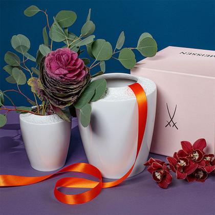 Meissen Vasen-Set Royal Blossom Biskuit weiß – Porzellanwaren Porzellanvase in weiß und aus Porzellan. – Ansicht 2