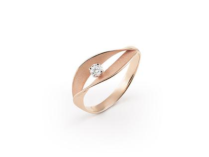Cammilli Firenze Dune Assolo Ring Pink Champagne mit Brillant 0,100ct – Ringe Ring mit Besatz aus 750 Rotgold.