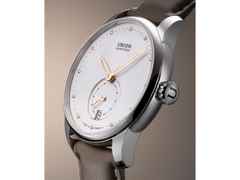 Union Glashütte Seris Automatik Edelstahl 36mm weißes Zifferblatt braunes Lederband – Damenuhren Uhr mit Datum aus Edelstahl und Leder. Das Gehäuse ist rund und silber. Das Lederarmband ist braun. Das Zifferblatt ist ein Index in weiß. – Ansicht 4