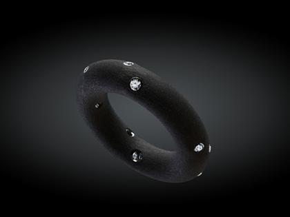 André Ribeiro Ring Kautschuk mit Brillanten 0,14 – Ringe Ring mit Besatz aus 750 Weißgold, Kautschuk und und .