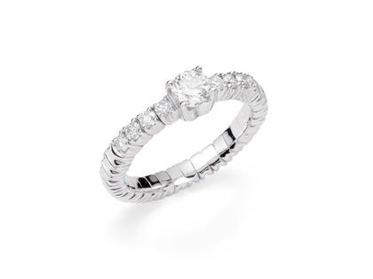 Silhouette Schmuck Tennis Flex Ring Weißgold mit Brillanten 0,720ct – Ringe Ring mit Besatz aus 750 Weißgold.