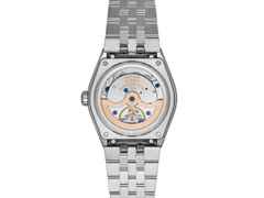 Frederique Constant Highlife Moonphase Date Manufacture Automatik Edelstahl 39mm beiges Zifferblatt Metallband und blaues Lederband – Herrenuhren Uhr mit Datum aus Edelstahl und Leder. Das Gehäuse ist rund und silber. Das Edelstahlarmband ist silber. Das Zifferblatt ist ein Index in beige. – Ansicht 3