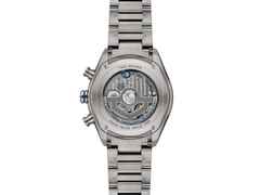 TAG Heuer Carrera Chronograph Extreme Sport Automatik Titan 44mm skelettiertes Zifferblatt Metallband – Herrenuhren Chronograph aus Keramik und Titan. Das Gehäuse ist rund und silber. Das Edelstahlarmband ist silber. Das Zifferblatt ist skelettiert und blau. – Ansicht 2