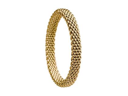 Bering Arctic Symphony Innenring schmal Milanaise Edelstahl IP Gelb – Ringe Ring aus Edelstahl.