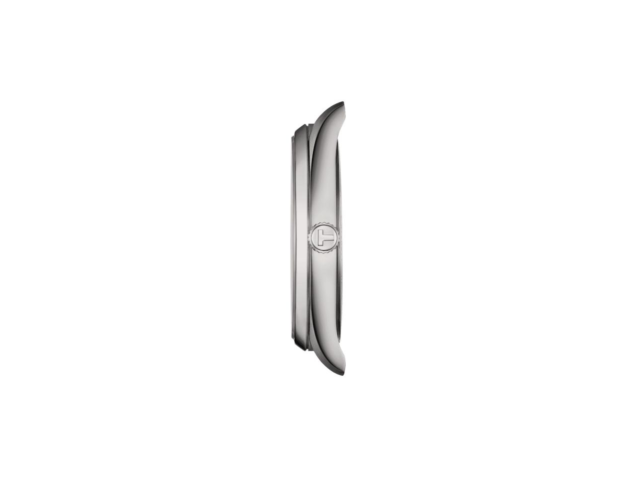 Tissot PR 100 Quarz Edelstahl 40mm grünes Zifferblatt Metallband – Herrenuhren Uhr mit Datum aus Edelstahl. Das Gehäuse ist rund und silber. Das Edelstahlarmband ist silber. Das Zifferblatt ist ein Index in grün. – Ansicht 2
