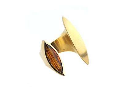 Angela Hübel Ring Roségold mit Citrin – Ringe Ring mit Besatz aus 750 Rotgold.
