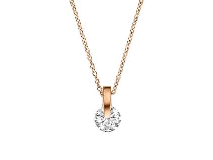 Schaffrath Liberte Lumina Collier Roségold mit Brillant 0,50 – Halsschmuck Kette mit Anhänger aus 750 Rotgold.