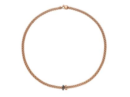 Halsschmuck Collier aus 750 Rotgold, 750 Weißgold und und rhodiniert.