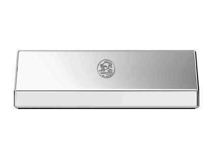 El Casco Visitenkartenhalter aus Messing verchromt – Büroaccessoires Kartenständer in silber und aus Messing. – Ansicht 3
