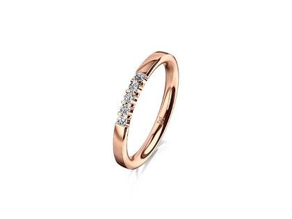 Meister Memoirering Rotgold mit Brillanten 0,125ct – Ringe Ring mit Besatz in rotgold und aus 750 Rotgold.