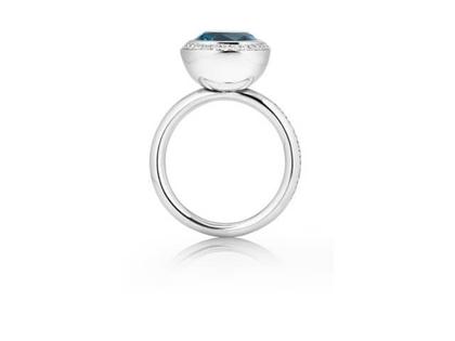 Capolavoro Twinkle Balloon Ring Medium Weißgold mit London Blue Topas und Brillanten – Ringe Ring mit Besatz aus 750 Weißgold. – Ansicht 2