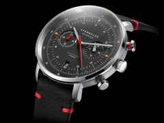 Sternglas Hamburg Chrono Edition Neuwerk Quarz Edelstahl 42mm graues Zifferblatt schwarzes Lederband – Herrenuhren Chronograph aus Edelstahl. Das Gehäuse ist rund und silber. Das Lederarmband ist schwarz. Das Zifferblatt ist arabisch Index und anthrazit. – Ansicht 6