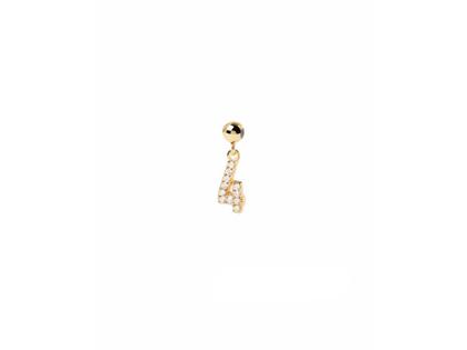 PDPAOLA Charm "4" Silber vergoldet mit Zirkonias – Anhänger Anhänger mit Besatz aus 750 Gelbgold, 925 Silber vergoldet und und .