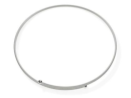 Niessing Colette C Embrace Collier 2-fach Platinum mit Besatz 125mm – Halsschmuck Collier aus 950 Platin.