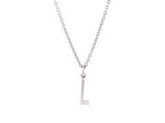 Heiring Initials Anhänger Buchstabe L Silber rhodiniert – Anhänger Anhänger ohne Besatz in grau und aus 925 Silber.