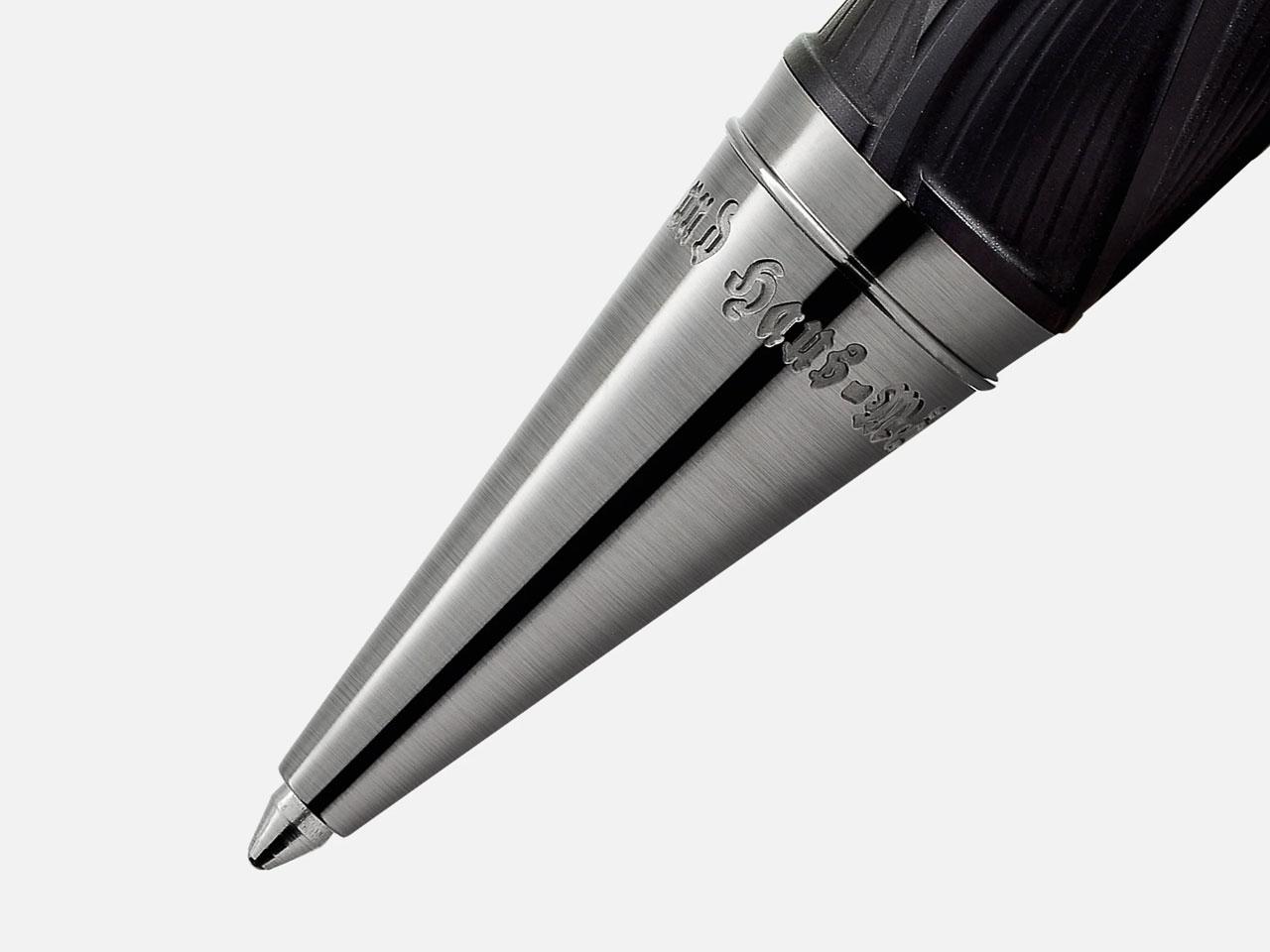 Montblanc Writers Edition                  2022:  Limited Edition Gebrüder Grimm Kugelschreiber – Schreibgeräte Kugelschreiber in schwarz und aus Edelharz und Ruthenium. – Ansicht 2