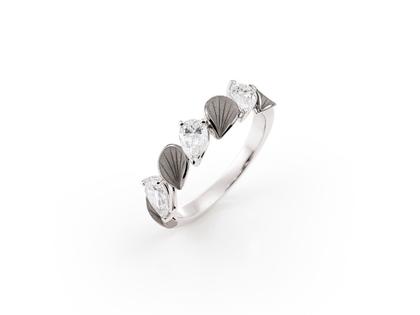 Cammilli Firenze Divina Ring  Black Lava mit Brillanten 0,900ct – Ringe Ring mit Besatz aus 750 Weißgold.
