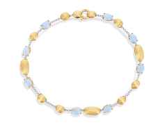 Nanis Dancing in the Rain Azure Armband Gelbgold Milky Aquamarin – Armschmuck Armband aus 750 Gelbgold.