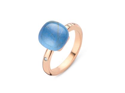 Bigli Mini Sweety "Midsummer Night" Ring Roségold mit Brillant 0,020ct – Ringe Ring mit Besatz aus 750 Rotgold.