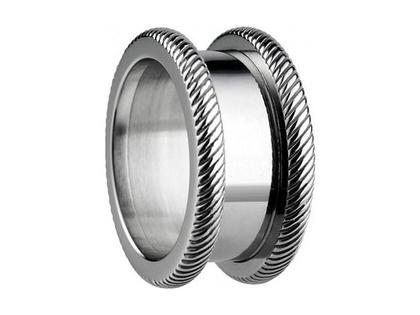 Bering Arctic Symphony Außenring breit Zopfmuster Edelstahl – Ringe Ring aus Edelstahl.